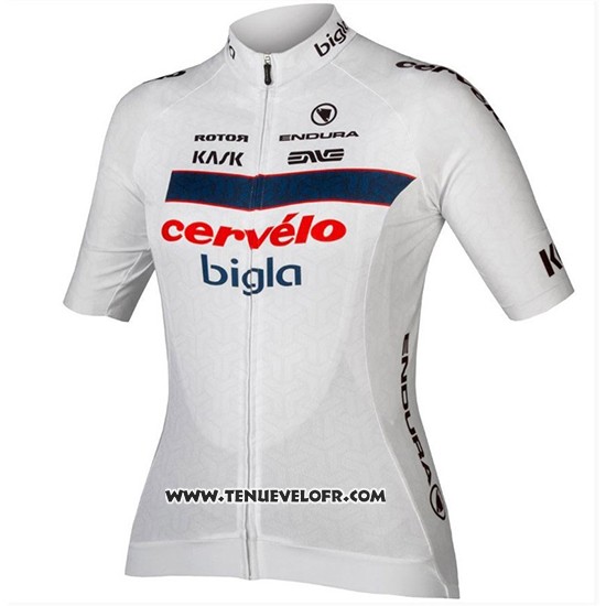 2018 Maillot Ciclismo Cervelo Bigla Blanc Noir Manches Courtes et Cuissard